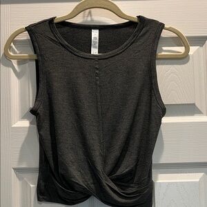 ALO Yoga Charcoal Twist-Front Tank Top